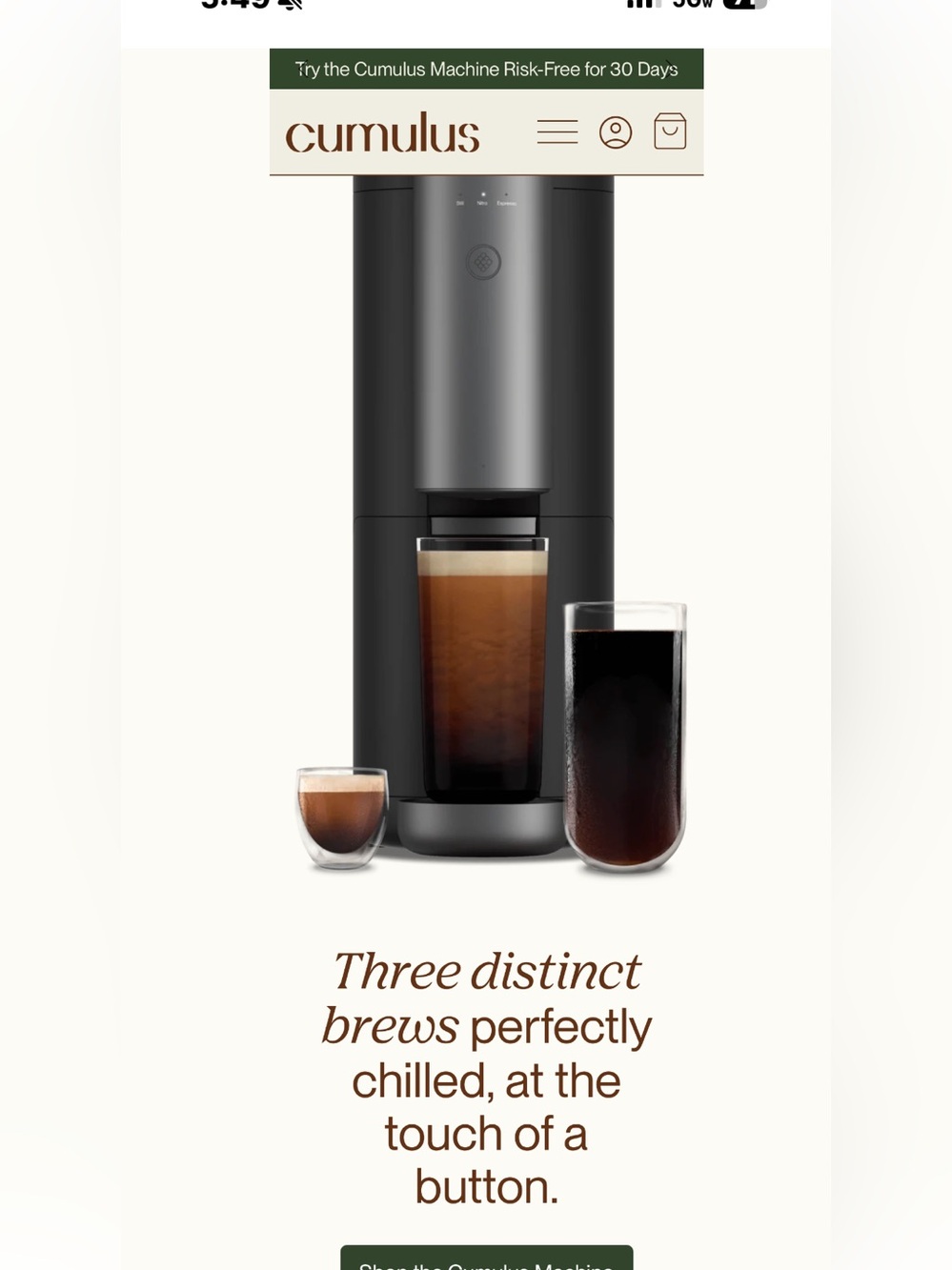 Cumulus Iced Brew Coffee Maker, makes cold Nitro and Expresso, NWT, $499